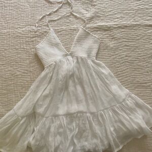 White Halter Dress